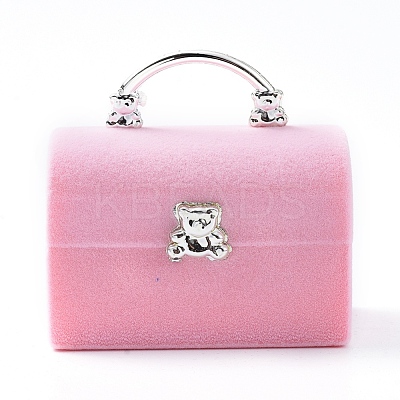 Lady Bag with Bear Shape Velvet Jewelry Boxes VBOX-L002-E03-1