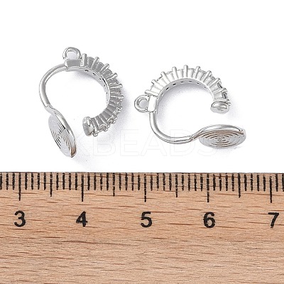 Brass with Cubic Zirconia Cuff Earring Findings KK-B087-14P-1