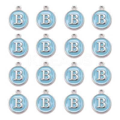 Platinum Plated Alloy Enamel Charms X-ENAM-S118-04B-P-1
