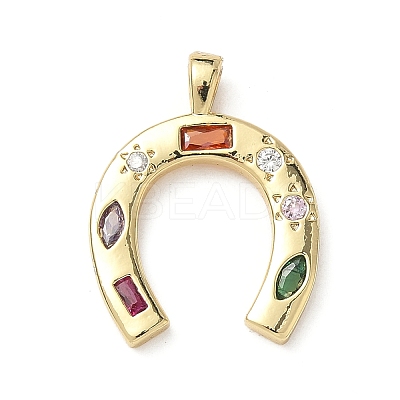 Brass Micro Pave Cubic Zirconia Pendants KK-I371-20G-1