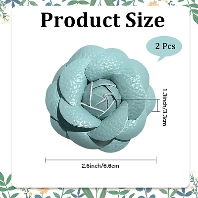 Flower Imitation Leather Shoe Decoration AJEW-WH20020-341E-1