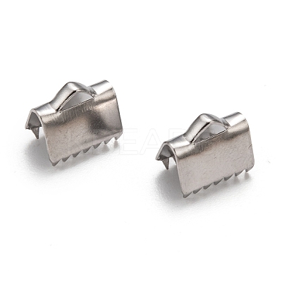 Tarnish Resistant 304 Stainless Steel Ribbon Clamp Ends LS-STAS-J011-08-1