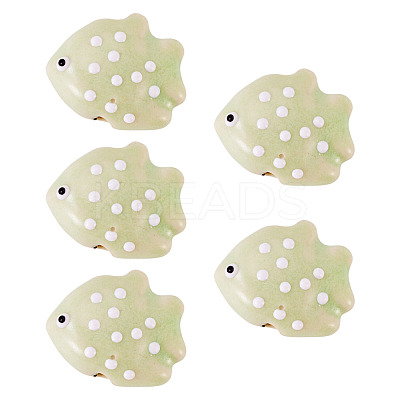 5Pcs Handmade Porcelain Beads PORC-TADJ0001-05F-1