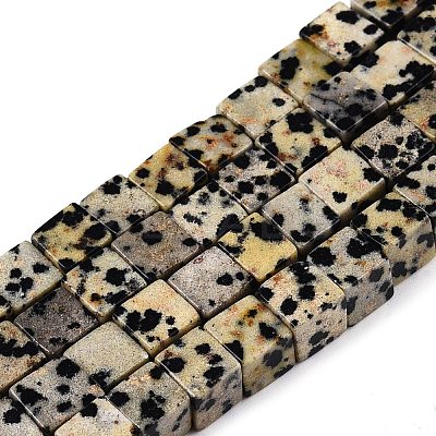 Natural Dalmatian Jasper Beads Strands G-T139-6x6-17A-1