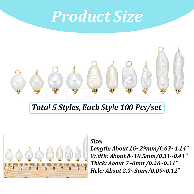 ABS Imitation Pearl Acrylic Pendant PALLOY-PH01626-1
