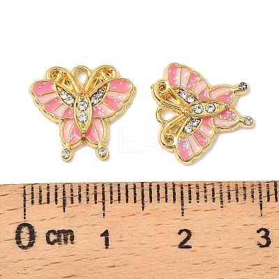 304 Stainless Steel with Crystal Rhinestone Enamel Charms STAS-G358-06G-02-1