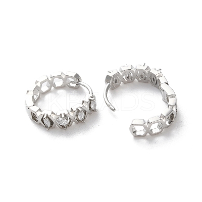 Rack Plating Brass Clear Cubic Zirconia Hoop Earrings EJEW-S241-08P-1