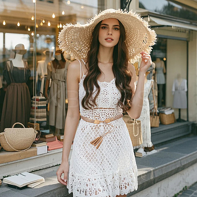 Bohemian Imitation Leather Tassel Wrap Chain Belts AJEW-WH20033-096AS-D-1