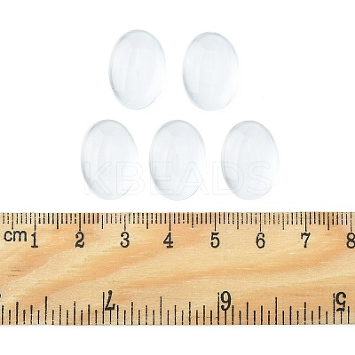 Transparent Oval Glass Cabochons GGLA-R022-18x13-1