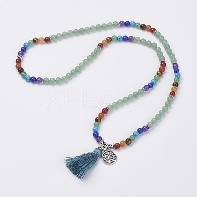 Natural Gemstone Beads Necklaces LS-NJEW-F147-B02-1