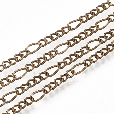Brass Coated Iron Figaro Chain Necklace Making LS-MAK-T006-03R-1