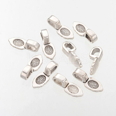 Antique Silver Tone Tibetan Style Spade Pendant Bails X-AB3357Y-1