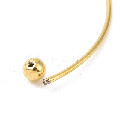 Screw End Ball 304 Stainless Steel Wire Bangle BJEW-F435-01G-1