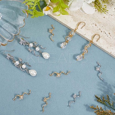 12Pcs 2 Colors Brass Micro Pave Cubic Zirconia Pendants KK-BBC0019-70-1
