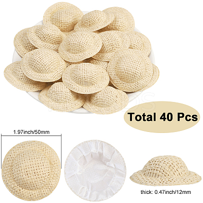 40Pcs Mini Cloth Doll Hats AJEW-SC0031-34C-1
