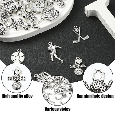 35Pcs 5 Styles Tibetan Style Zinc Alloy Pendants TIBEP-YW0001-95-1