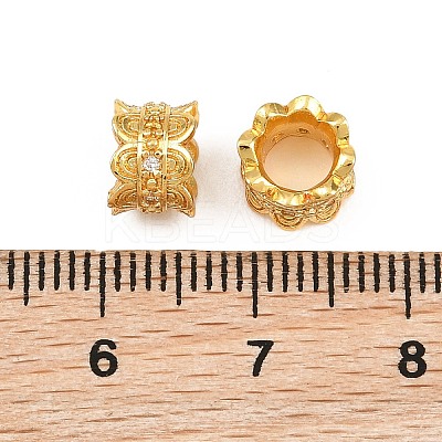 Brass Micro Pave Clear Cubic Zirconia European Beads CU-CBA6A75-17G-1