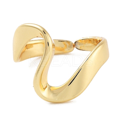 Heart Rack Plating Brass Open Cuff Rings RJEW-Z059-16G-1
