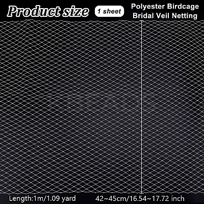 Polyester Birdcage Bridal Veil Netting AJEW-WH0471-103B-02-1