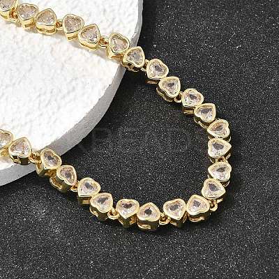 Brass Micro Pave Cubic Zirconia Geometric Tennis Necklaces NJEW-C121-02A-G-1