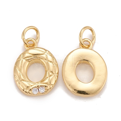 Rack Plating Eco-friendly Brass Micro Pave Clear Cubic Zirconia Charms KK-D072-01G-O-NR-1