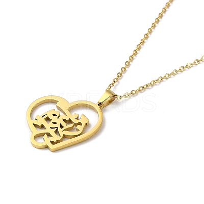304 Stainless Steel Pendant Necklaces NJEW-D047-03G-1