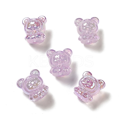 UV Plating Rainbow Iridescent Acrylic Beads LS-PACR-M002-01D-1