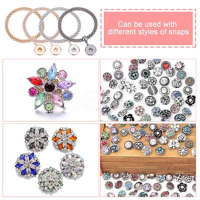 4Pcs 4 Colors Donut Charm Stretch Bracetet for Girl Women BJEW-CA0001-04-1