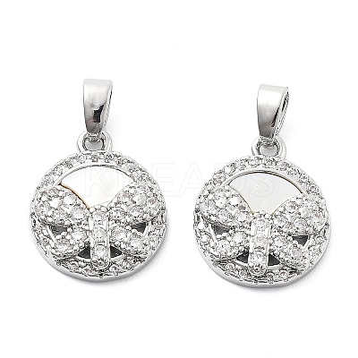 Brass Micro Pave Cubic Zirconia Charms KK-L222-017P-1