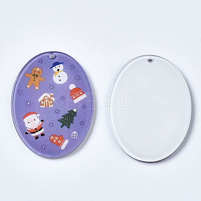 Transparent Printed Acrylic Pendants KY-S163-330-1