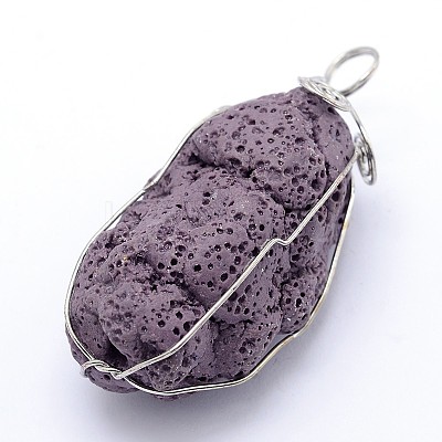 Irregular Synthetic Lava Rock Big Pendants G-L351-02I-1