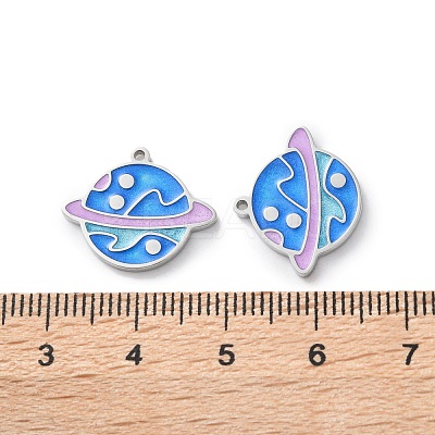 304 Stainless Steel Enamel Pendants STAS-M102-22P-04-1