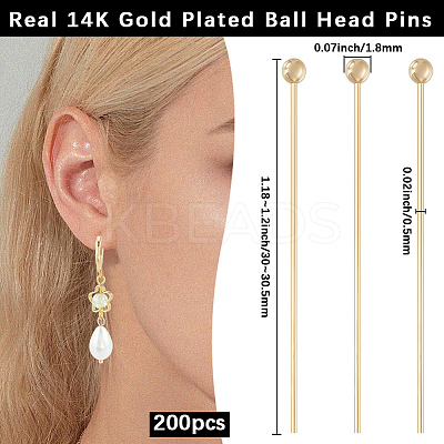Brass Ball Head Pins KK-BBC0025-60B-1