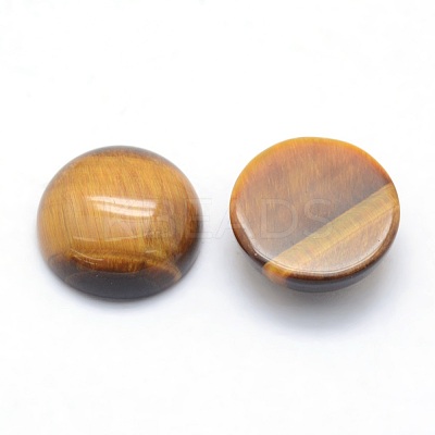 Natural Tiger Eye Cabochons G-P393-R12-12mm-1
