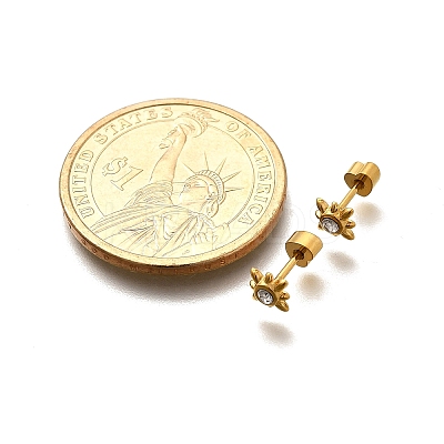 Ion Plating(IP) 304 Stainless Steel Stud Earrings EJEW-A118-16G-02-1