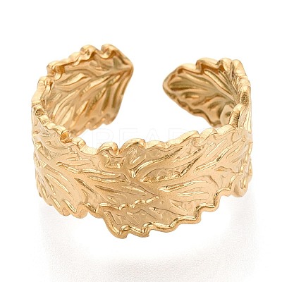 Ion Plating(IP) 304 Stainless Steel Cuff Rings for Women RJEW-N052-07G-1