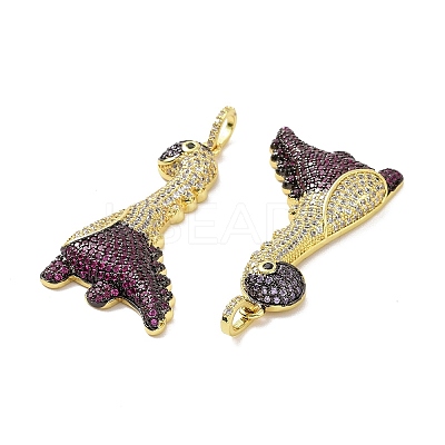 Brass Micro Pave Cubic Zirconia Pendants ZIRC-I063-45G-01-1