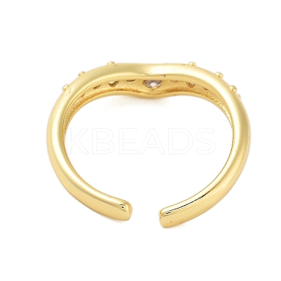 Brass Pave Cubic Zirconia Cuff Rings RJEW-U012-02G-02-1