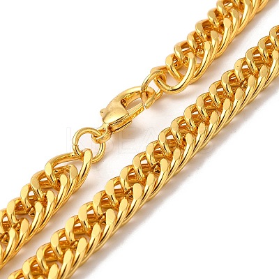 Iron Cuban Link Chain Necklaces for Women Men NJEW-A028-01H-G-1