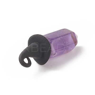 3Pcs Natural Mixed Gemstone Double Terminal Pointed Pendants PALLOY-JF01989-1