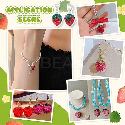 12Pcs Polymer Clay Rhinestone Pendants RB-PH0001-52-1