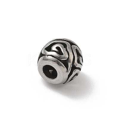 304 Stainless Steel European Beads STAS-H238-09K-AS-1
