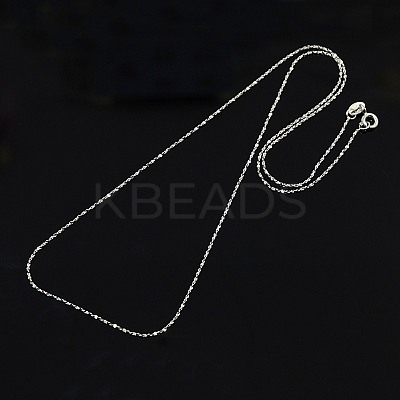 Anti-Tarnish Trendy Unisex Rhodium Plated 925 Sterling Silver Chain Necklaces STER-M034-B-19-1