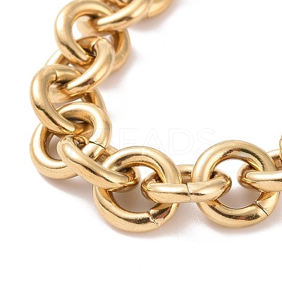 Ion Plating(IP) 304 Stainless Steel Rolo Chain Bracelets BJEW-F433-01G-1