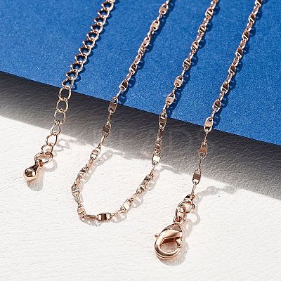 Brass Link Chain Necklaces for Women NJEW-D302-46RG-1