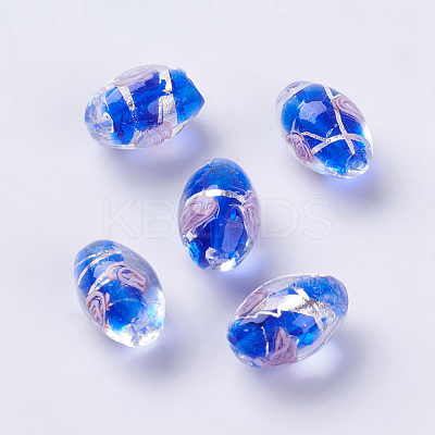 Handmade Silver Foil Lampwork Beads LAMP-J089-I04-1