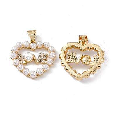Brass Micro Pave Cubic Zirconia Pendants KK-B061-06G-1