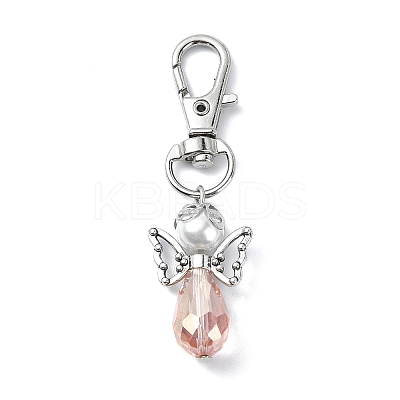 5Pcs Angel Glass Pendant Decorations HJEW-JM01680-1