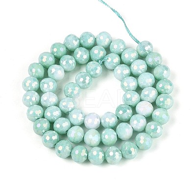 Anti-Tarnish Electroplate Glass Beads Strands GLAA-N056-8mm-02-1