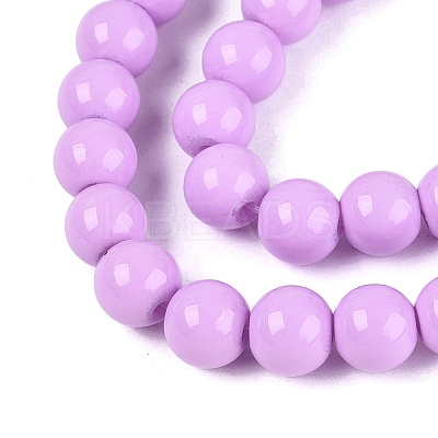Painted Glass Bead Strands X-DGLA-S071-6mm-B38-1